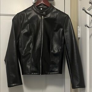 Women's Black Faux Leather Jacket